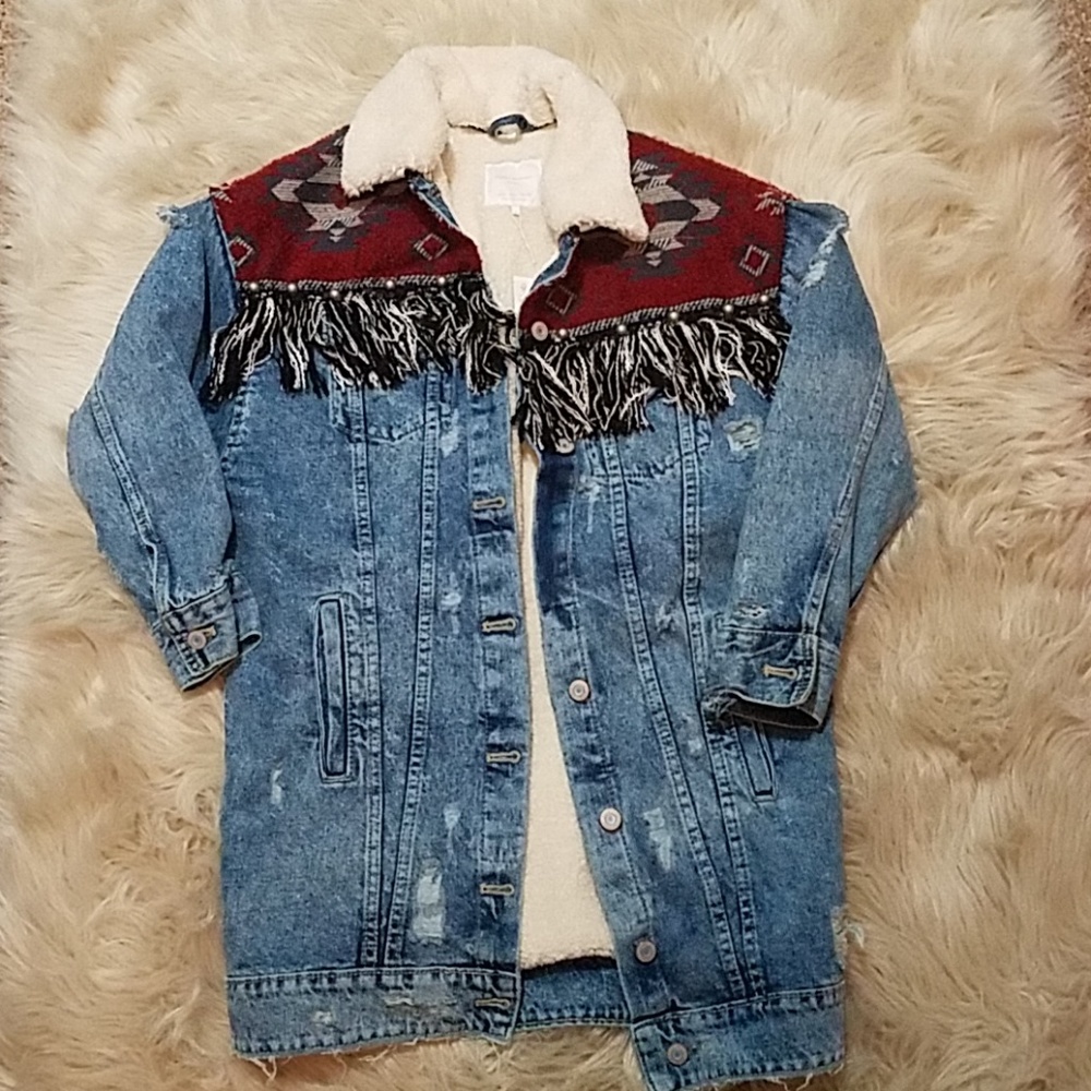 Zara Southwest Jean Jacket Size Small